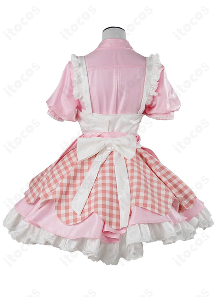 勝利の女神：NIKKE クラスト コスプレ衣装の背面デザイン。リボンの位置とスカートの広がりが分かる画像