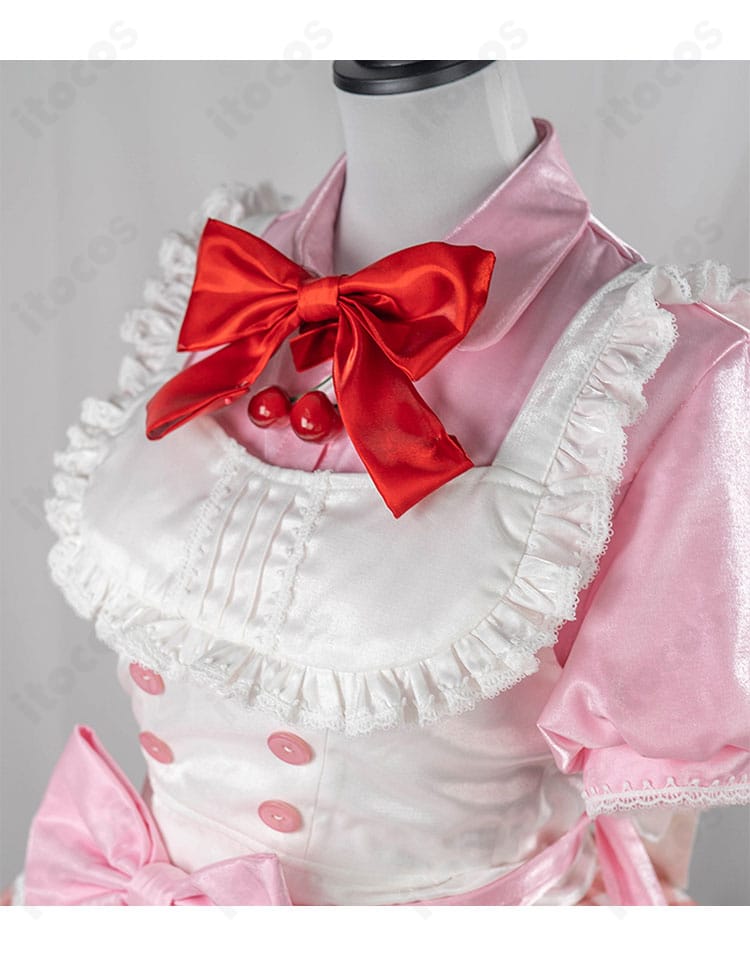 クラスト コスプレ衣装の蝶結び（胸元）ディテールを拡大。質感と形状が分かるクローズアップ画像