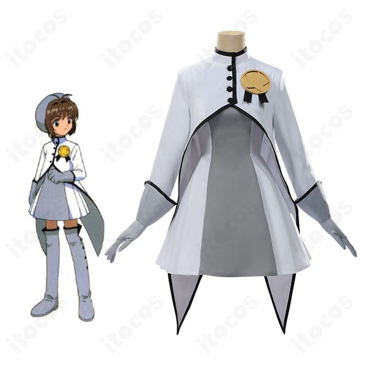 木之本桜と商品全体が写る正面画像。さくらカード編バトルコスチューム一式のシルエットと配色を確認できる構図。