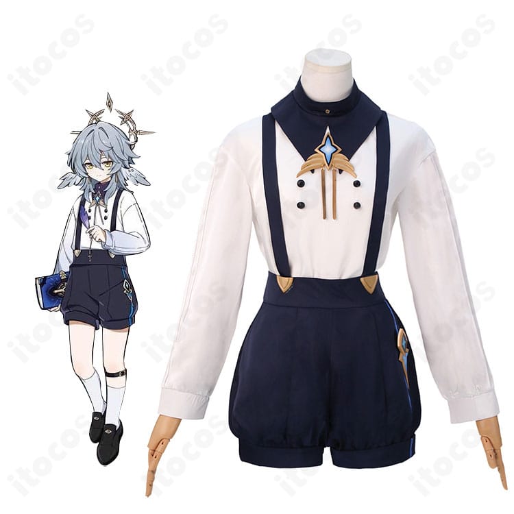 サンデーのコスプレ衣装を着用した全身イメージ。マントと帽子、胸飾りが映えるフォーマルな佇まい。