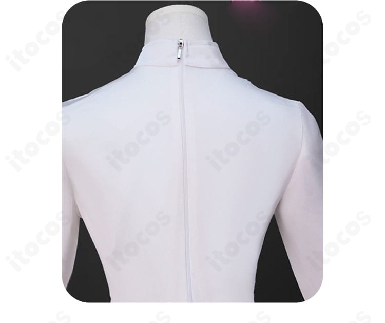 第五人格 マリー 象牙の塔シリーズ新衣装のシャツディテール。前立てとステッチの仕上がりを示す部分カット