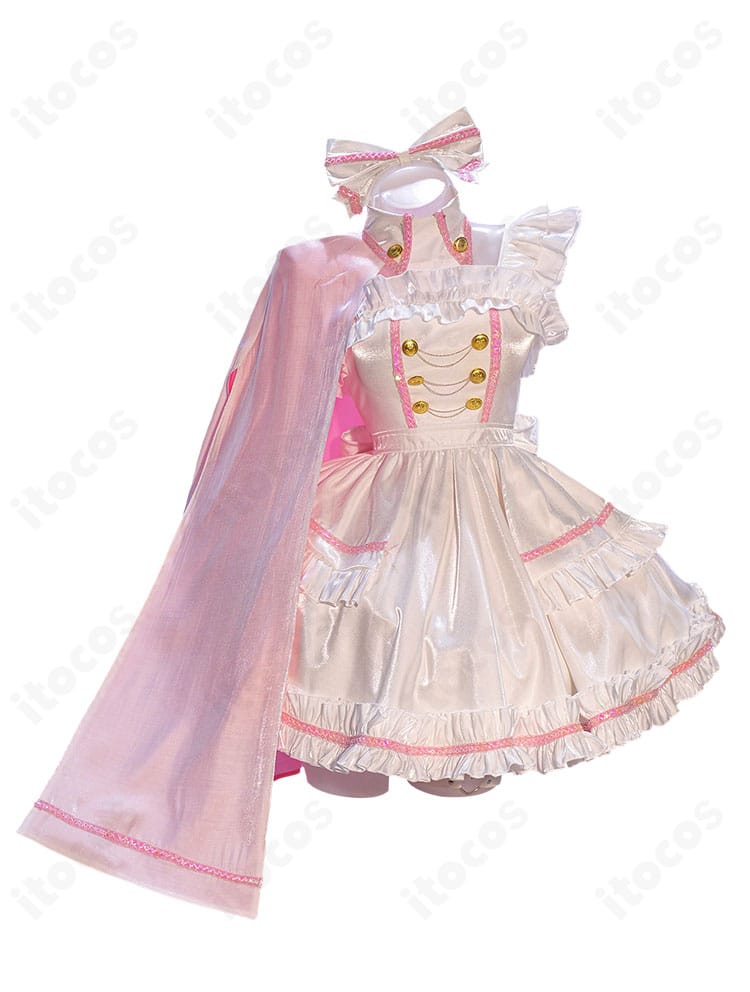 赤城ユイナ 魔法衣装コスプレ 正面全体。門襟やネクタイ、オーバースカートのシルエットがわかる画像