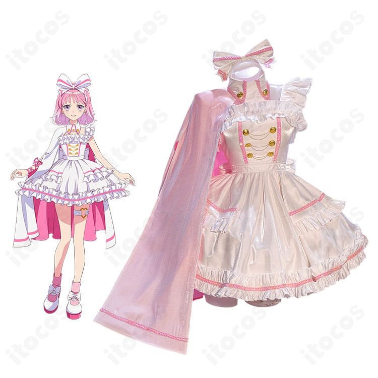 前橋ウィッチーズ 赤城ユイナの魔法衣装を着用した全身イメージとコスプレ衣装一式の見本写真