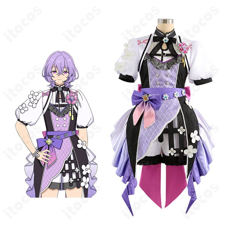 あんさんぶるスターズ！！ 花群冬芽 アメジストドリーム衣装を着用したイメージカット。高再現ディテールと華やかな配色が分かる全身写真。