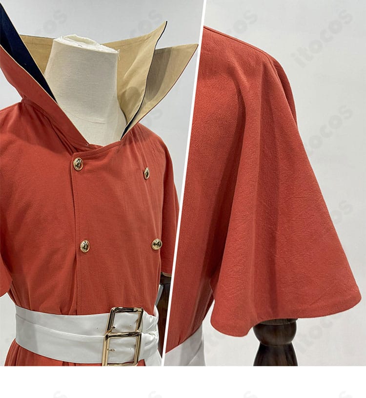 ドクターストーン 七海龍水 コスプレ衣装の肩と袖の装飾アップ。ITOCOSのオーダーメイド対応仕様。