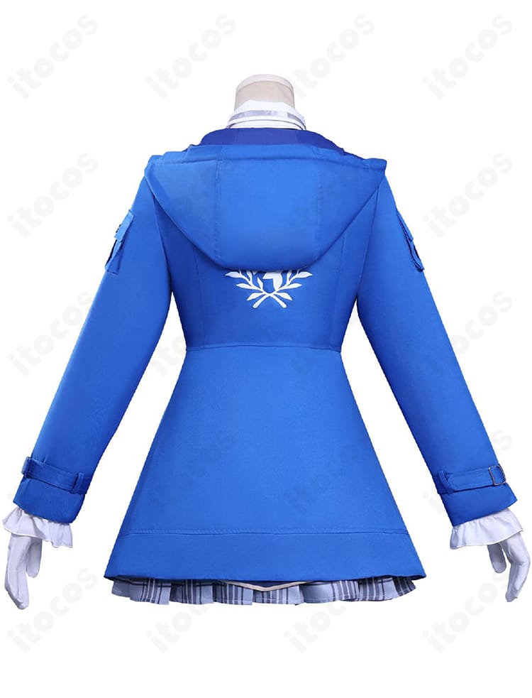 雨海ルカ コスプレ衣装の背面全体図。背中のモチーフやコートのラインが確認できる