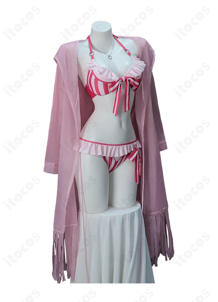 冴えない彼女の育てかた 加藤恵 水着コスプレの右側ディテール。脇線と縁取りの丁寧な縫製、体のラインを整える設計を拡大で表示。