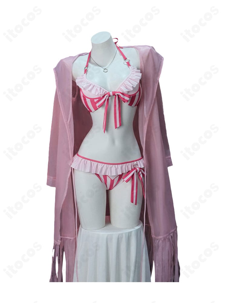 冴えない彼女の育てかた 加藤恵 水着コスプレの正面全体。トップスとショーツ、コートのバランスが分かるフルショット。