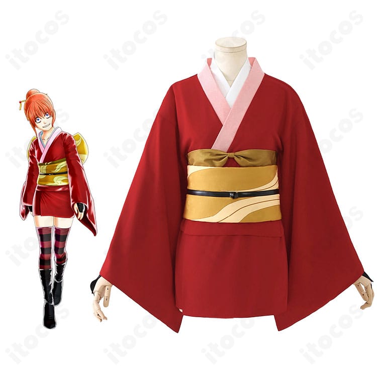 神楽 吉原炎上篇コスプレ衣装を全身で着用したモデル画像。和風のシルエットと高再現ディテールを確認できます。