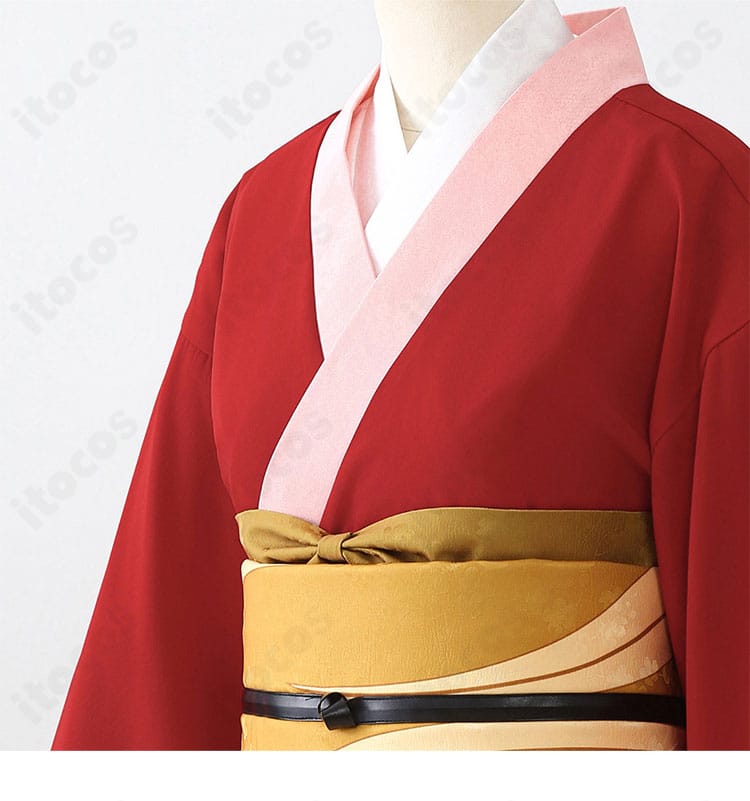 神楽 吉原炎上篇コスプレ衣装の衿元ディテール。形状の整いと仕立ての美しさを近接で表現。