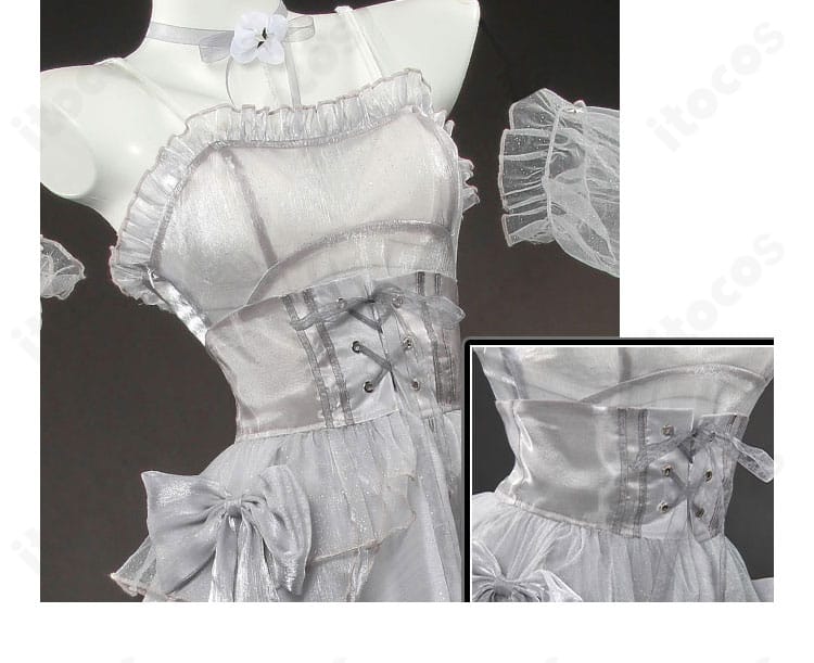 シンデレラ〈ガラスのプリンセス〉コスプレ衣装の腰封（コルセットベルト）装飾ディテール。ウエストラインを美しく見せる意匠が分かる画像