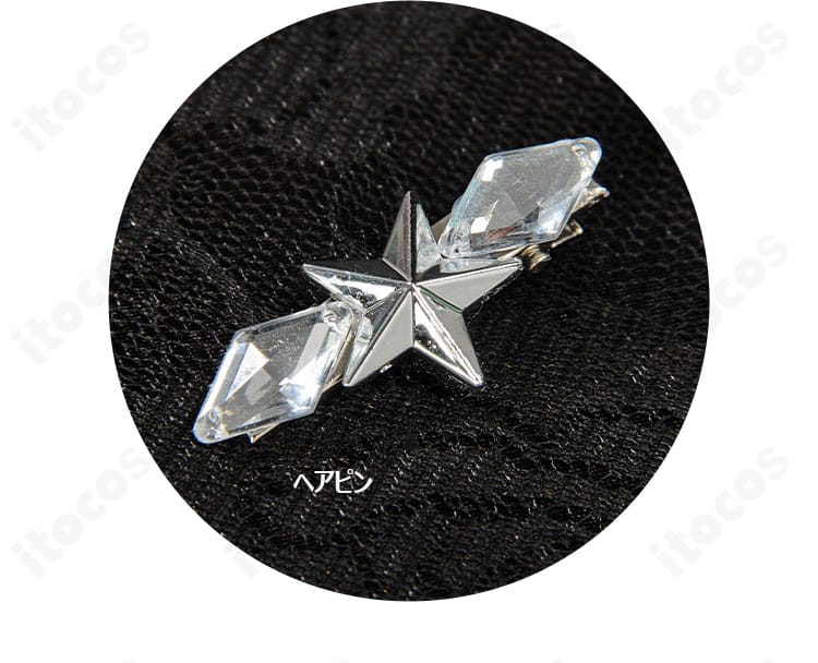 シンデレラ〈ガラスのプリンセス〉コスプレ衣装の付属アクセサリー一覧。髪飾り・手首飾り・首飾り・ヘアピンなどの同梱物を並べた画像