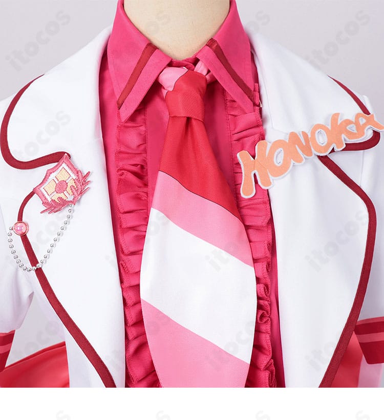 神田明神シャンシャン祭衣装のネクタイ装飾ディテール。柄の発色と結び目の形状、固定方式が分かるクローズアップ。