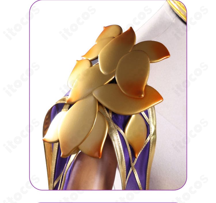 FGO カーマ 第二再臨コスプレ衣装 肩飾りの細部。アーマー風パーツと接続部の構造