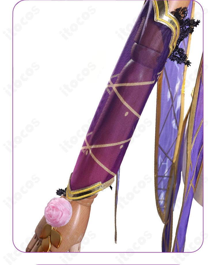 FGO カーマ 第二再臨コスプレ衣装 袖口装飾の細部。カフの形状と縁取りの仕上げ