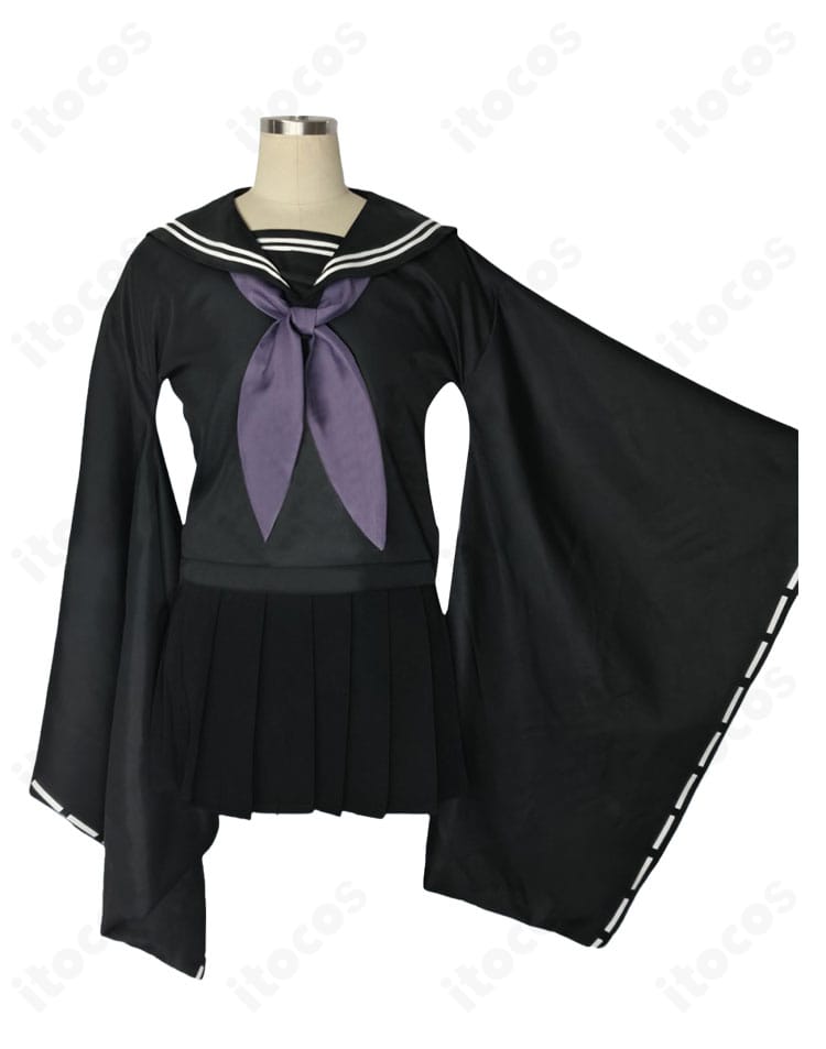 ブルーアーカイブ 勘解由小路ユカリ 制服コスプレ衣装の左袖ディテール。刺繍の精度と縫製の丁寧さを示す接写。