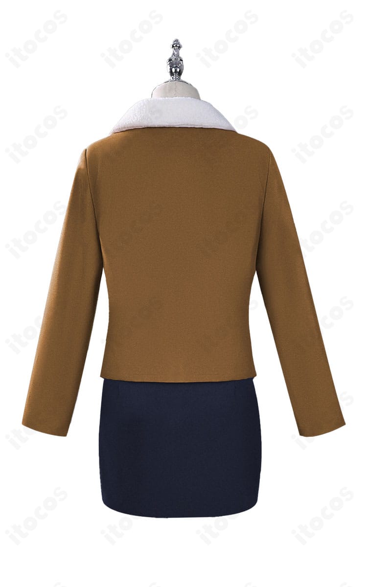 桜島麻衣 冬制服コスプレ衣装の背面全体写真。コートの後ろ姿とスカートの落ち感を確認｜青春ブタ野郎はゆめみる少女の夢を見ない