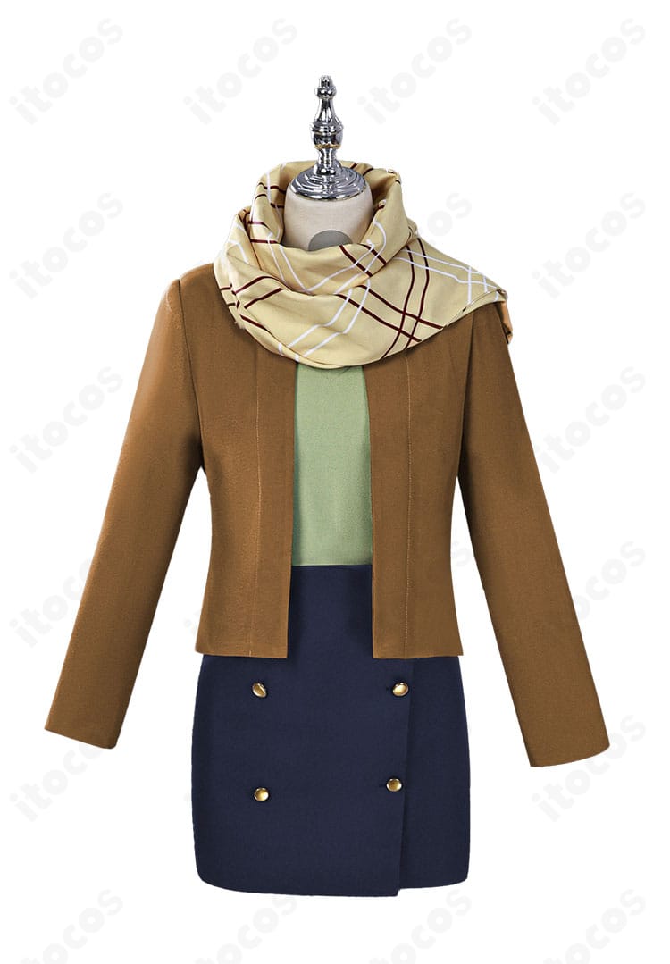 桜島麻衣 冬制服コスプレ衣装の正面全体写真。コート・インナー・スカートのシルエットが分かる｜青春ブタ野郎シリーズ