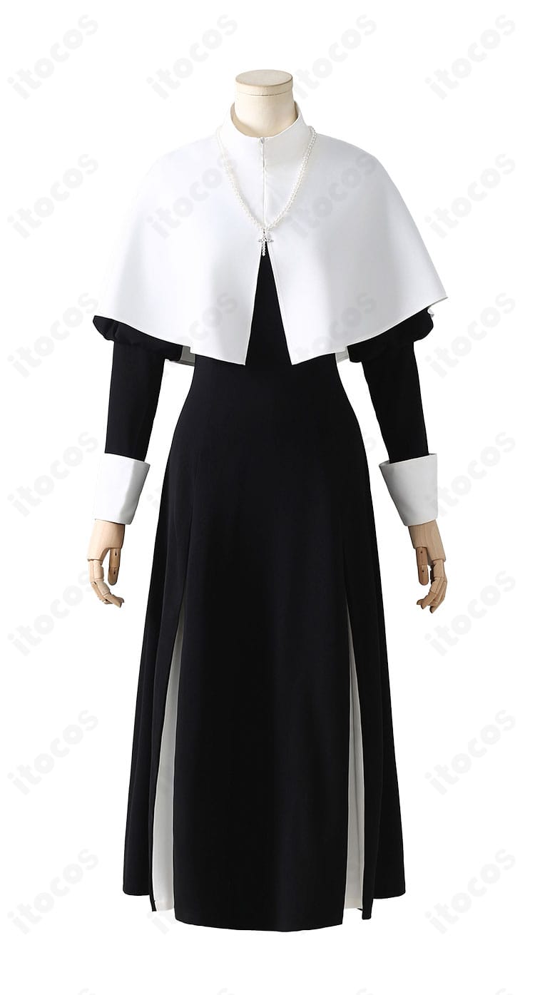 その着せ替え人形は恋をする 喜多川海夢 ロゼ修道服の正面全体写真。ロングワンピースの落ち感と上品なシルエット