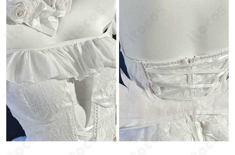 アズレン ジェーナス 衣装の襟元と背面装飾ディテール。豪華な意匠と縫製の仕上がりを示す近接写真。