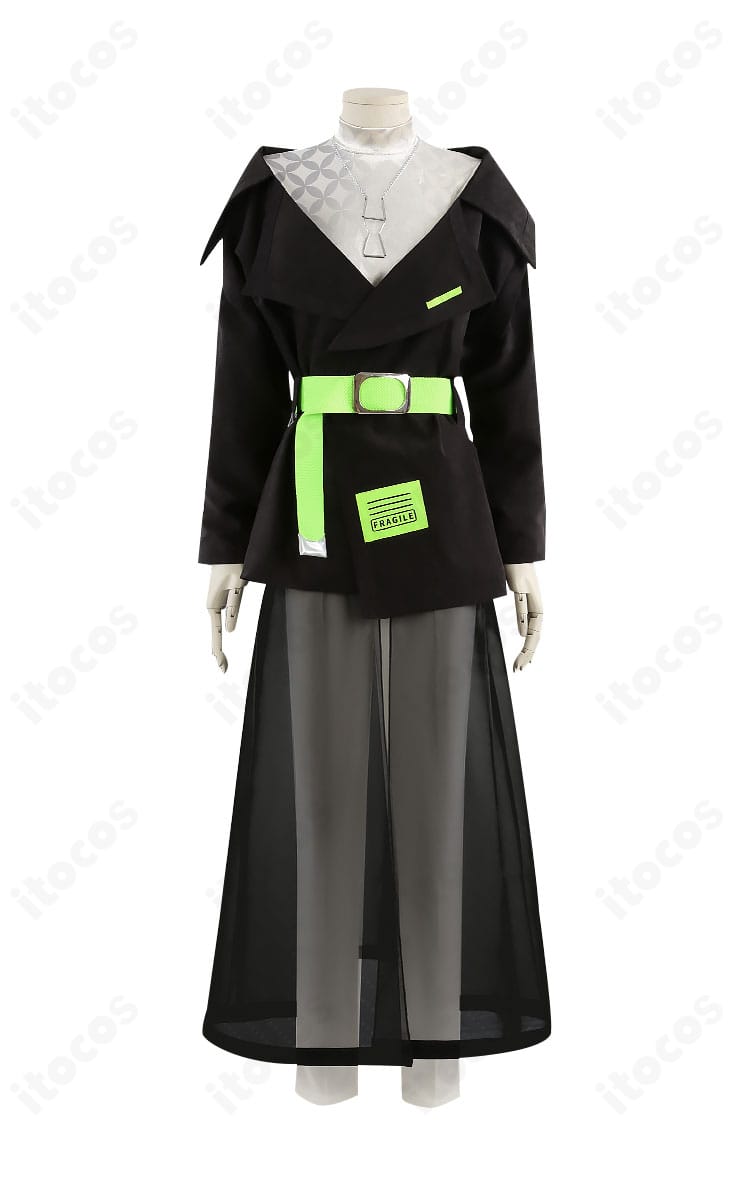 礼瀬マヨイ・風早巽 フラジールver. コスプレ衣装 正面図｜襟の配色とウエストの帯・ベルト構成を確認