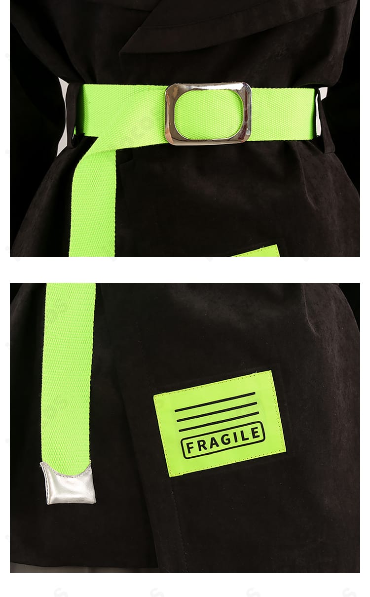 礼瀬マヨイ・風早巽 フラジールver. 腰前装飾の接写｜ベルト金具と細ひもの重なり、装飾パーツの質感