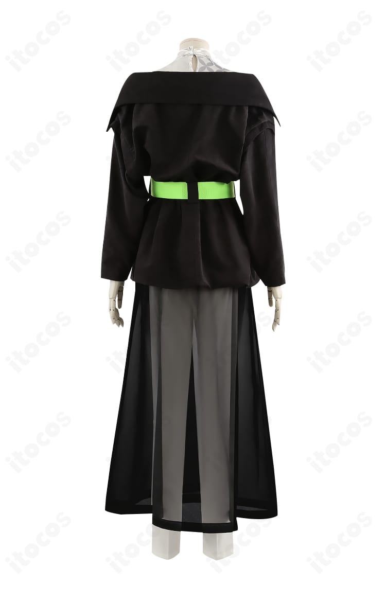 礼瀬マヨイ・風早巽 フラジールver. コスプレ衣装 背面図｜背中の切り替え線と帯の結び位置、裾の広がりを確認