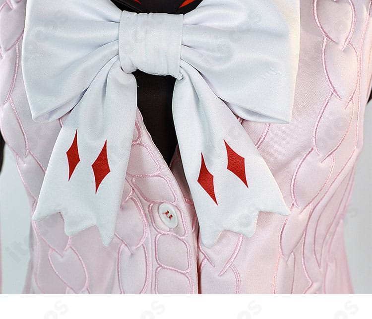 浮波柚葉 コスプレ衣装の蝶結びアクセサリー。形状とカラーの再現を示すディテール写真