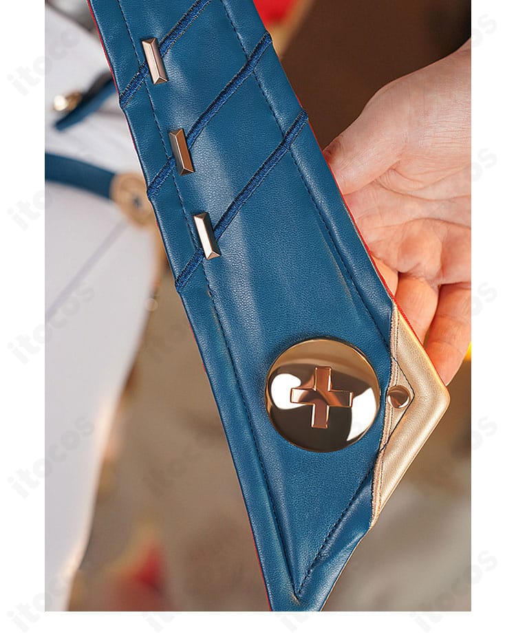 原神 イネファ 女性型ロボット衣装の裾飾りディテール。動きに合わせて映える縁取り。