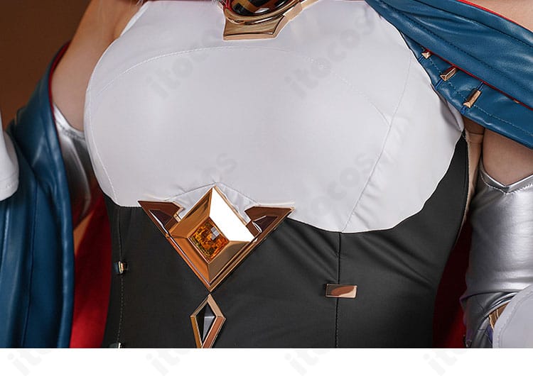 原神 イネファ 女性型ロボット衣装の腰飾りディテール。パーツの立体感と固定位置を確認。