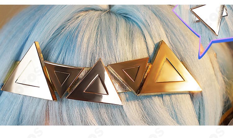 原神 イネファ 女性型ロボットの髪飾りディテール。機械的モチーフのアクセントが際立つアップ。