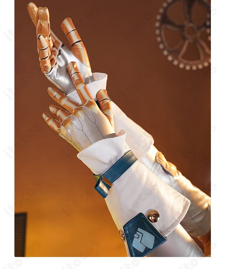 原神 イネファ 女性型ロボット衣装の手袋ディテール。指先まで統一感のあるデザイン。