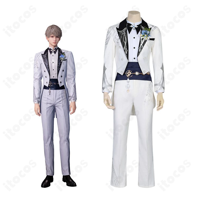 恋と深空 セイヤ「星の泊まる場所 王子」コスプレ衣装と公式ビジュアルを並置した比較イメージ。高再現の質感とシルエットが分かる画像