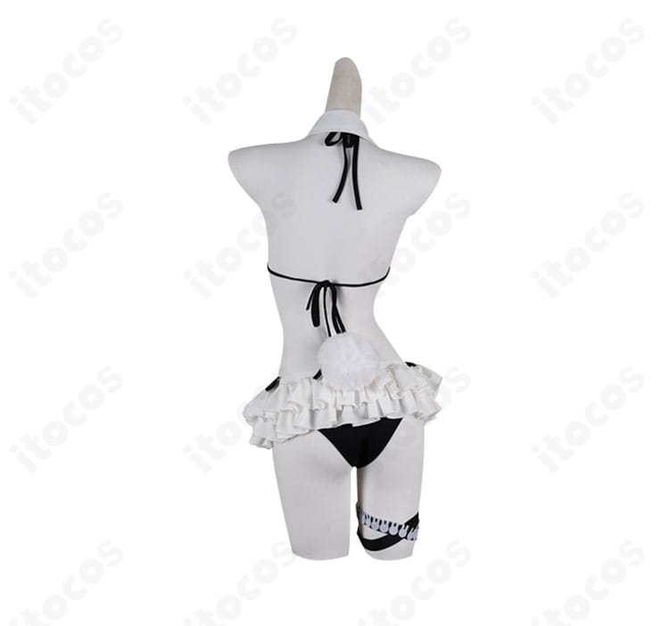 兎田ぺこら メイド水着 スカート背面ディテール｜動きに合わせて広がるフレア設計