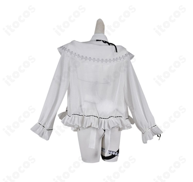 兎田ぺこら メイド水着コスプレ 背面全体図｜大きな背部リボンと尻尾の配置を忠実再現