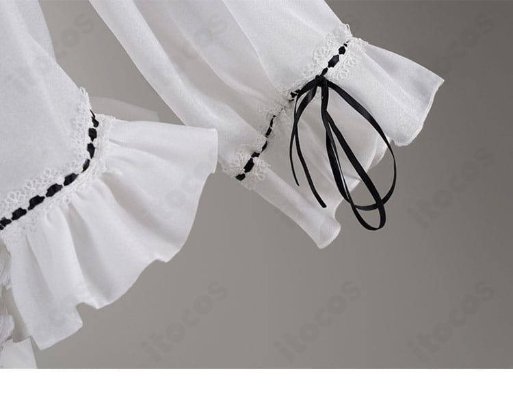 兎田ぺこら メイド水着 袖口ディテール｜繊細なフリルと丁寧な縫製