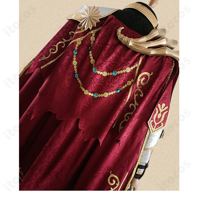 第五人格 竜狩人 フレデリック・クレイバーグ コスプレ衣装の披肩装飾クローズアップ。撮影映えする立体感を表現。