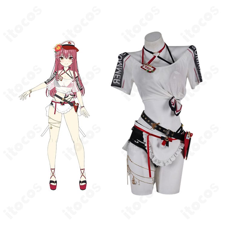 ホロライブ 宝鐘マリン ホロナツパラダイス新衣装の水着フルコーデ前面全身イメージ