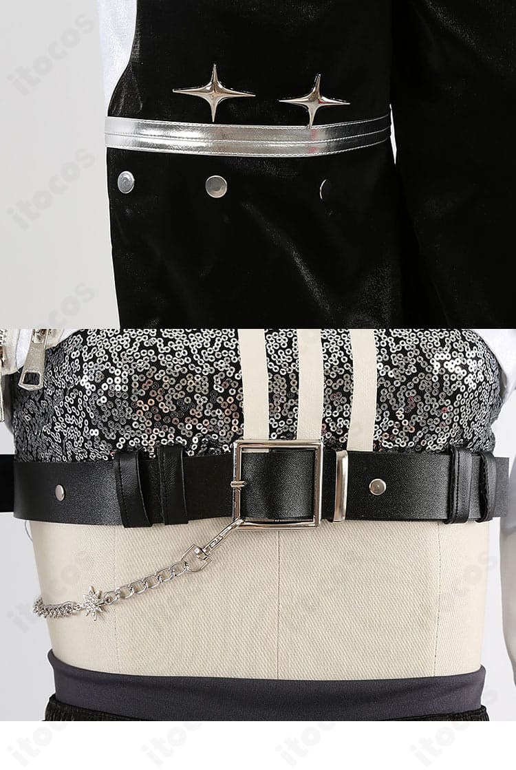 付属ベルトと飾りチェーンの近接写真｜存在感のあるアクセサリーでステージ映えを強化