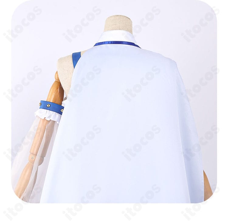 上泉マイ 魔法衣装ver. ブーツ 素材アップ（背面付近）。合成革の粒感と仕立ての美しさを示す拡大写真