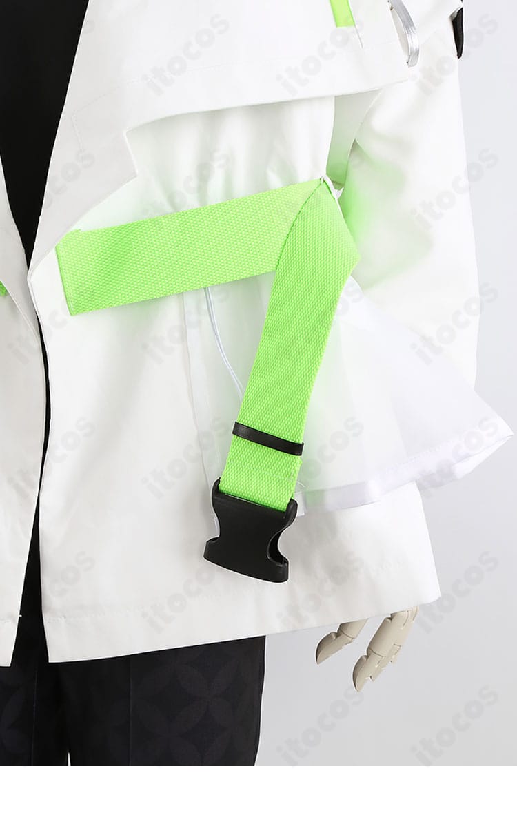 白鳥藍良 フラジール衣装の腰回り装飾。アクセントパーツと配色バランスの近接ディテール