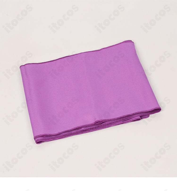 白色ボア・ハンコック コスプレ衣装 紫色帯（腰封）ディテール｜ウエストを引き締めるアクセント