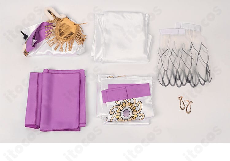 白色ボア・ハンコック コスプレ衣装 セット内容一式｜トップス・マント・スカート・帯・小物が揃う