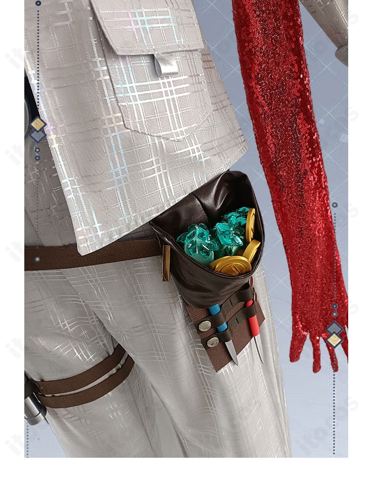 ウエストポーチとベルトの細部。フロリアン・ブランドの特徴を忠実に表現した造形