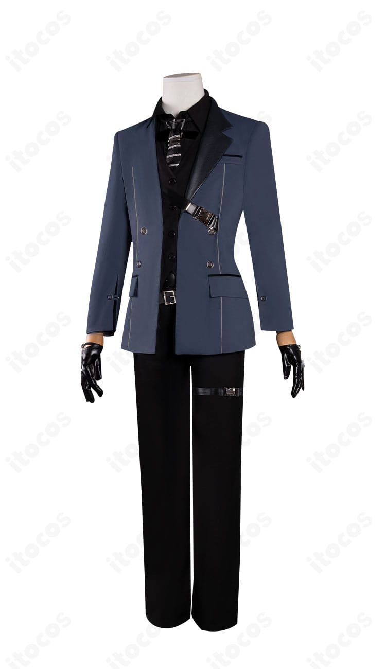 恋と深空 禁域の外 コスプレ衣装の正面全体。コート×ベスト×ネクタイの構成と高品質な仕上がりが分かる