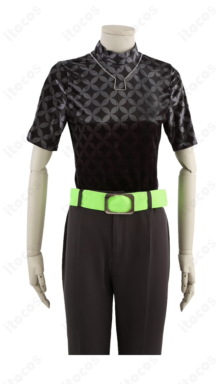 プロセカ「フラジール」内搭半袖インナー 正面ディテール。襟ぐりと生地感の質感が分かる接写