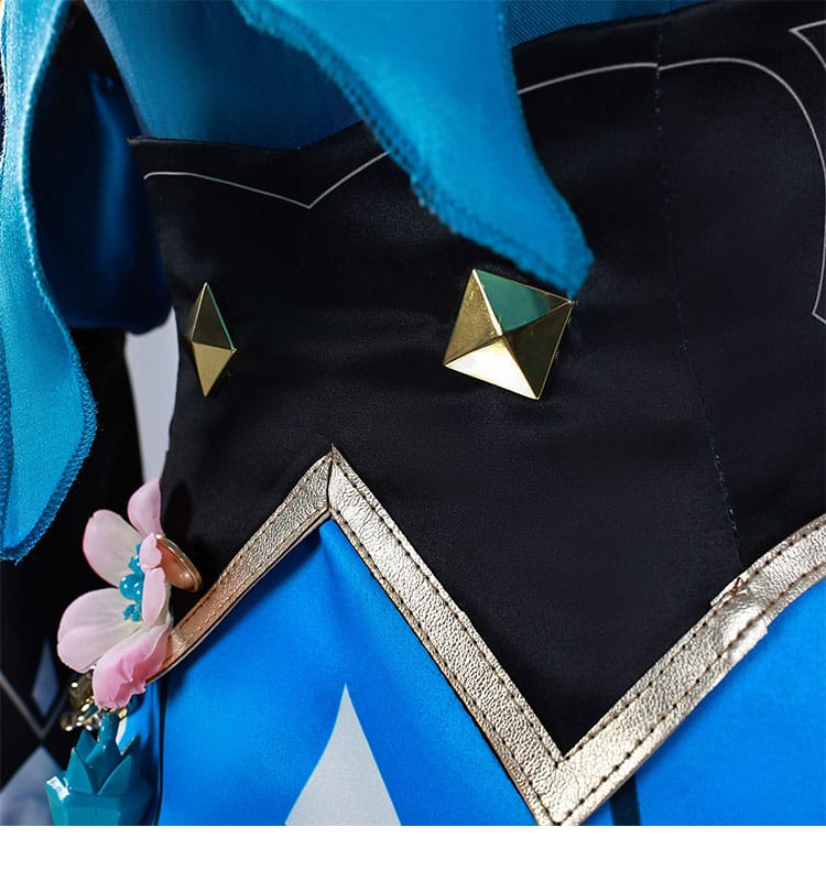 ケリュドラ コスプレ衣装のコルセットベルト装飾詳細。ウエストラインを整える意匠と金属風アクセント。