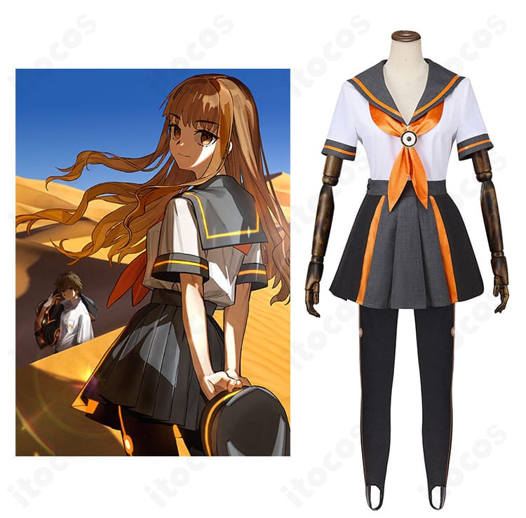 Fate/Grand Order 岸波白野（ザビ子）のセーラー服コスプレ衣装を着用したモデル写真。高再現の学園シルエットが分かる全身イメージ。