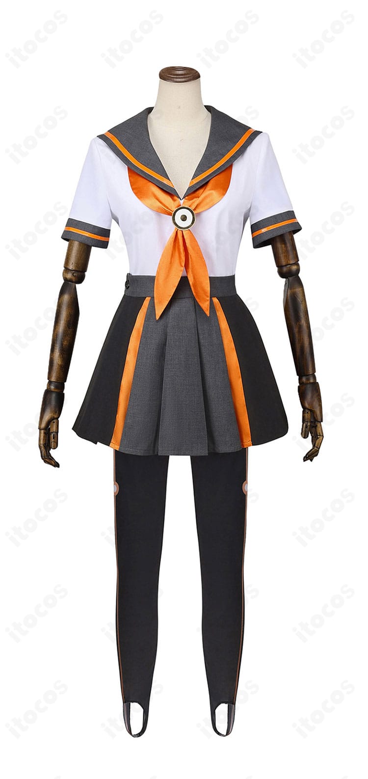 Fate/Grand Order ザビ子 セーラー服コスプレ衣装の正面全体図。襟・スカーフ位置とスカート丈のバランスが確認できる。