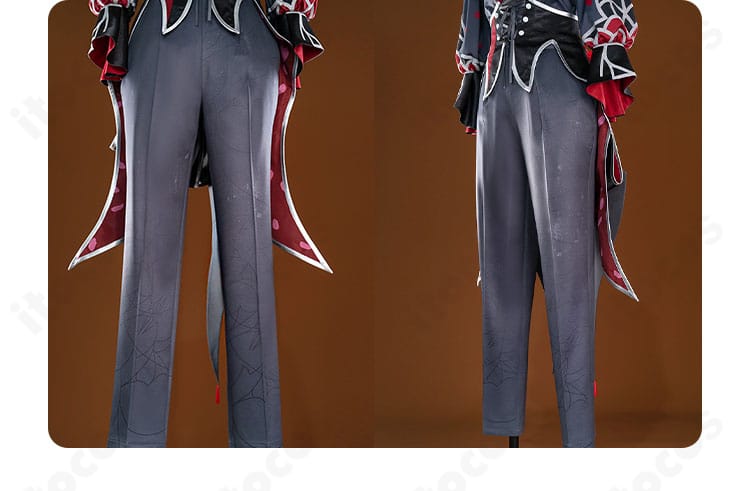 プロジェクトセカイ 鏡音レン コスプレ衣装のズボン細部。動きやすさと快適性を両立した仕立て。